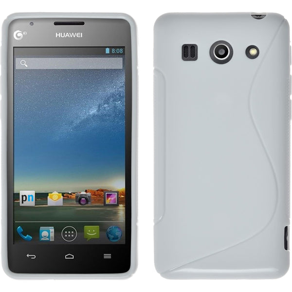 PhoneNatic Case kompatibel mit Huawei Ascend G520 - weiﬂ Silikon Hülle S-Style Cover