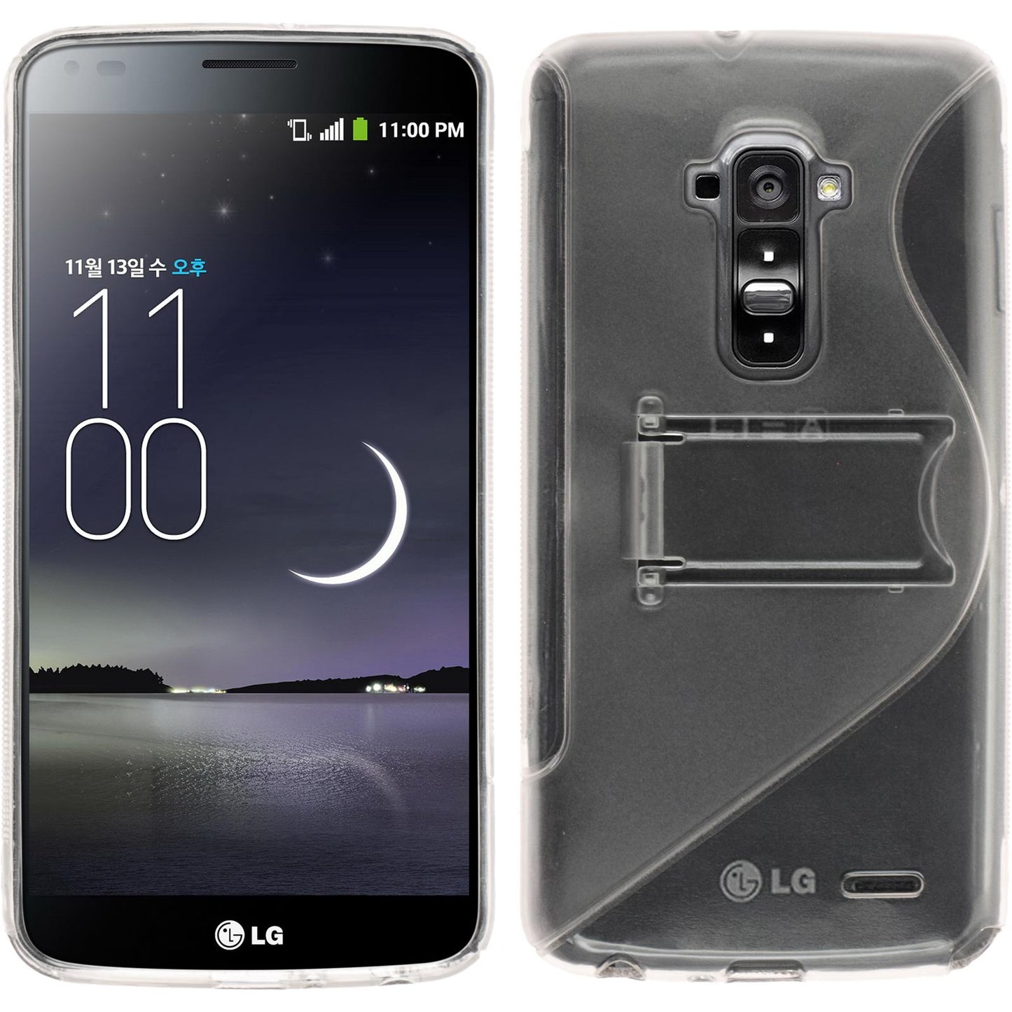 PhoneNatic Case kompatibel mit LG G Flex - clear Silikon Hülle + 2 Schutzfolien