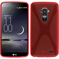 PhoneNatic Case kompatibel mit LG G Flex - rot Silikon Hülle X-Style + 2 Schutzfolien