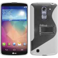 PhoneNatic Case kompatibel mit LG G Pro 2 - weiß Silikon Hülle  + 2 Schutzfolien