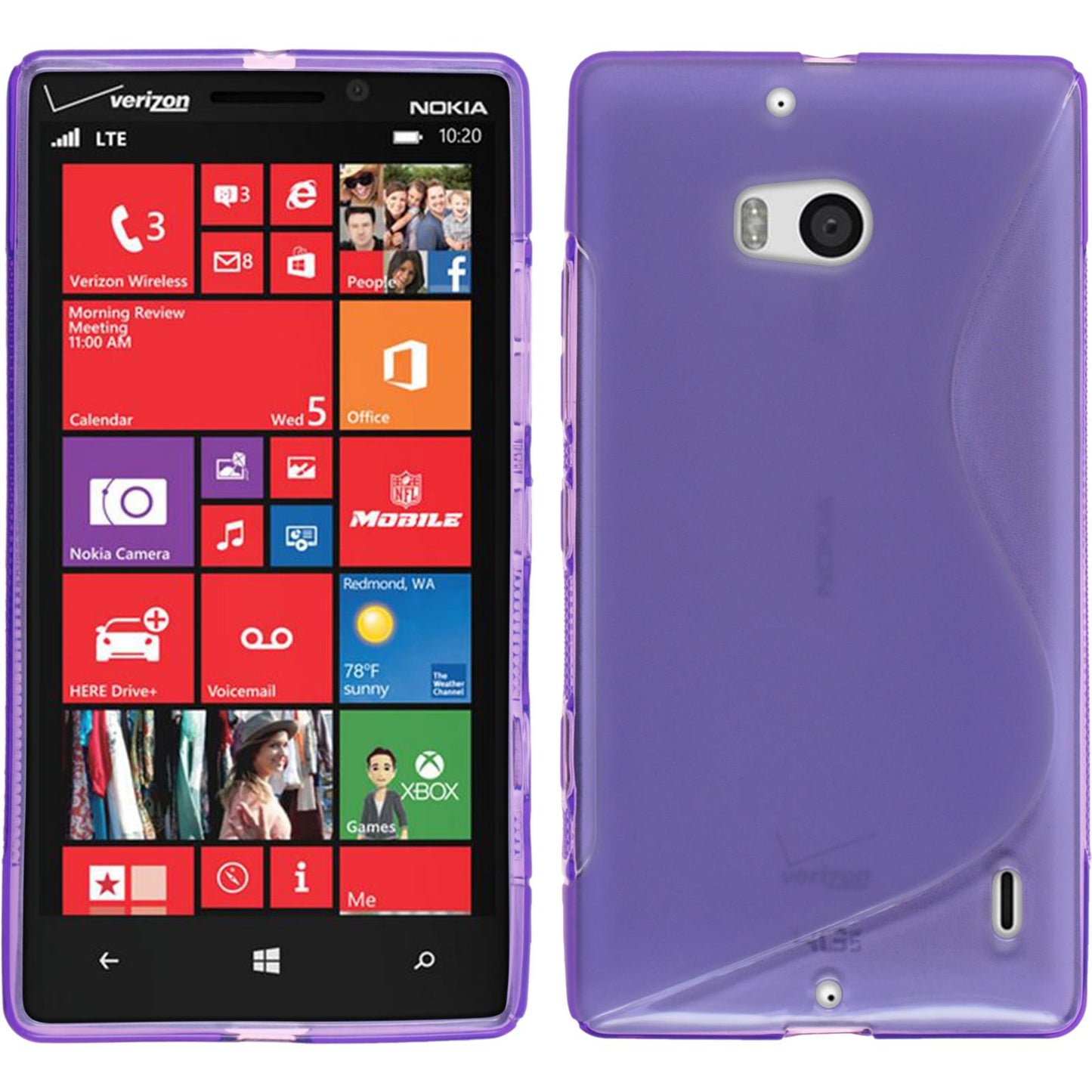 PhoneNatic Case kompatibel mit Nokia Lumia 930 - lila Silikon Hülle S-Style + 2 Schutzfolien