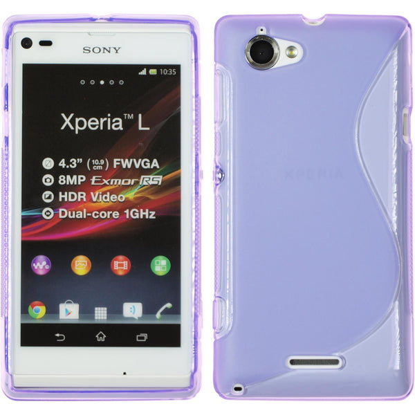 PhoneNatic Case kompatibel mit Sony Xperia L - lila Silikon Hülle S-Style + 2 Schutzfolien