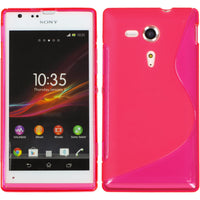 PhoneNatic Case kompatibel mit Sony Xperia SP - pink Silikon Hülle S-Style + 2 Schutzfolien