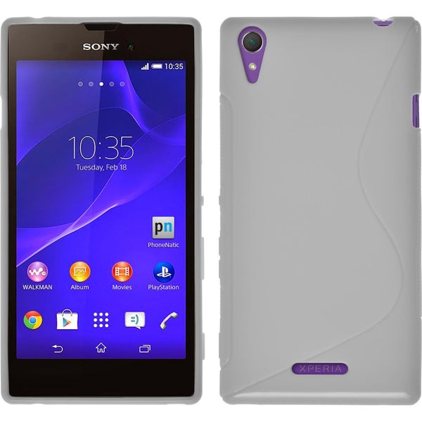 PhoneNatic Case kompatibel mit Sony Xperia T3 - weiﬂ Silikon Hülle S-Style + 2 Schutzfolien