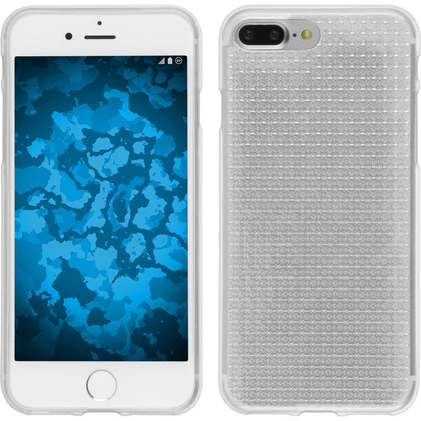PhoneNatic Case kompatibel mit Apple iPhone 8 Plus - clear Silikon Hülle Iced + 2 Schutzfolien