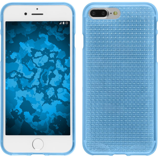 PhoneNatic Case kompatibel mit Apple iPhone 8 Plus - hellblau Silikon Hülle Iced + 2 Schutzfolien