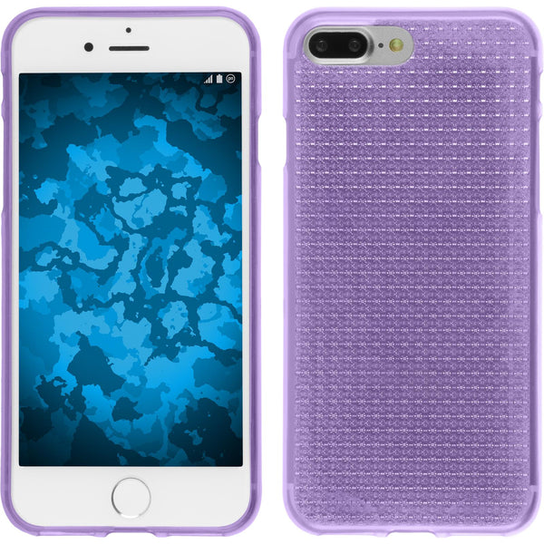 PhoneNatic Case kompatibel mit Apple iPhone 8 Plus - lila Silikon Hülle Iced + 2 Schutzfolien
