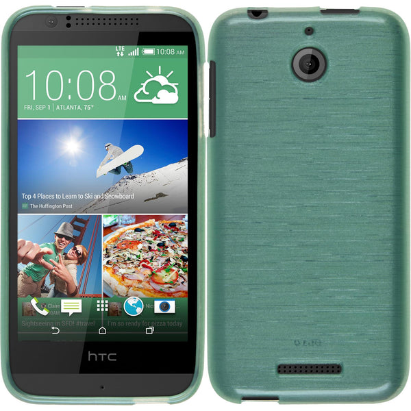 PhoneNatic Case kompatibel mit HTC Desire 510 - grün Silikon Hülle brushed + 2 Schutzfolien