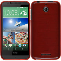 PhoneNatic Case kompatibel mit HTC Desire 510 - rot Silikon Hülle brushed + 2 Schutzfolien