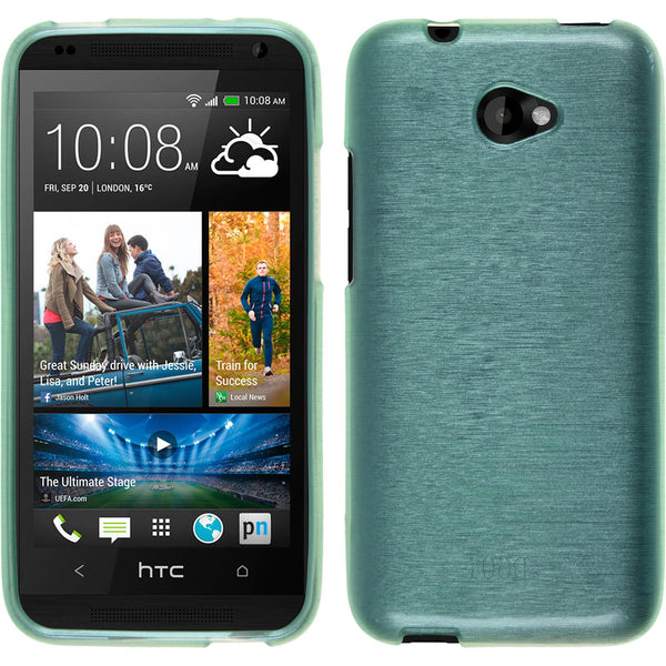 PhoneNatic Case kompatibel mit HTC Desire 601 - grün Silikon Hülle brushed + 2 Schutzfolien