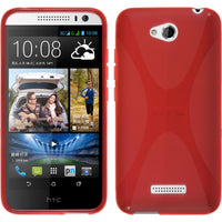 PhoneNatic Case kompatibel mit HTC Desire 616 - rot Silikon Hülle X-Style + 2 Schutzfolien