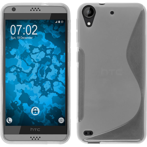 PhoneNatic Case kompatibel mit HTC Desire 630 - clear Silikon Hülle S-Style + 2 Schutzfolien