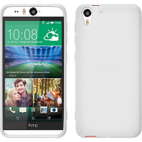 PhoneNatic Case kompatibel mit HTC Desire Eye - weiß Silikon Hülle X-Style + 2 Schutzfolien