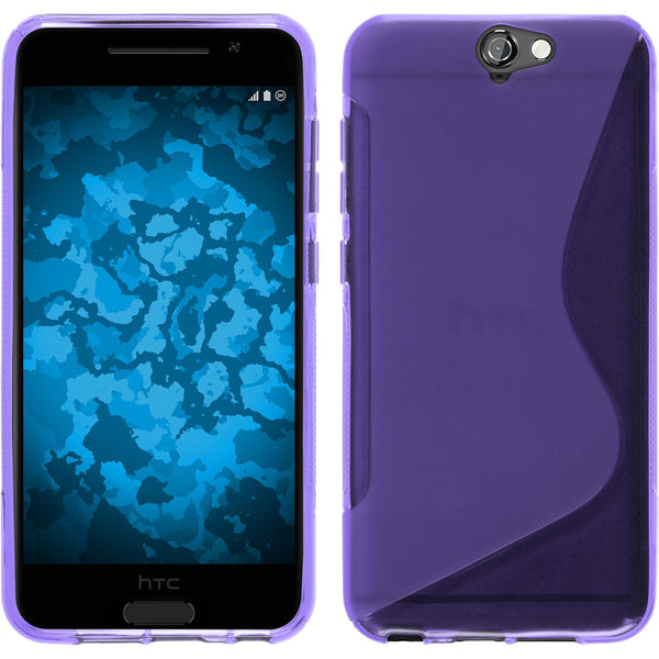 PhoneNatic Case kompatibel mit HTC One A9 - lila Silikon Hülle S-Style + 2 Schutzfolien