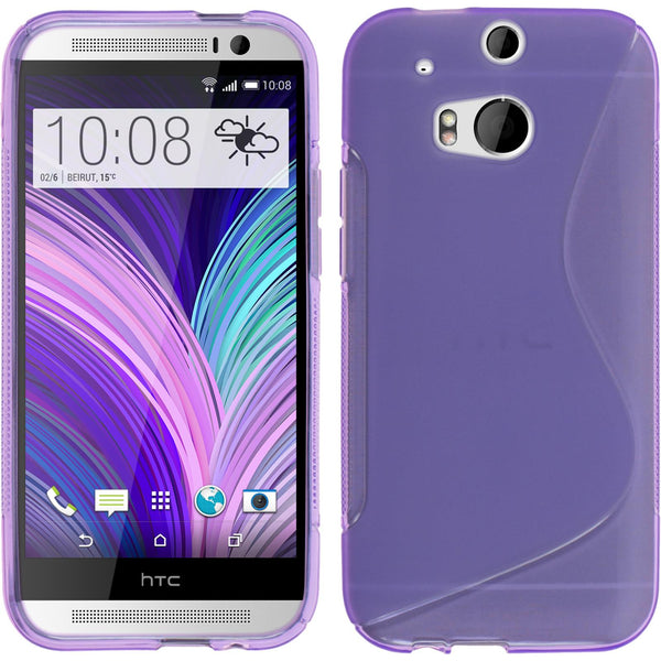 PhoneNatic Case kompatibel mit HTC One M8 - lila Silikon Hülle S-Style Cover