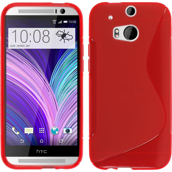 PhoneNatic Case kompatibel mit HTC One M8 - rot Silikon Hülle S-Style Cover