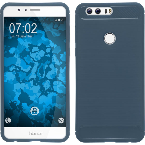 PhoneNatic Case kompatibel mit Huawei Honor 8 - blau Silikon Hülle Ultimate + 2 Schutzfolien