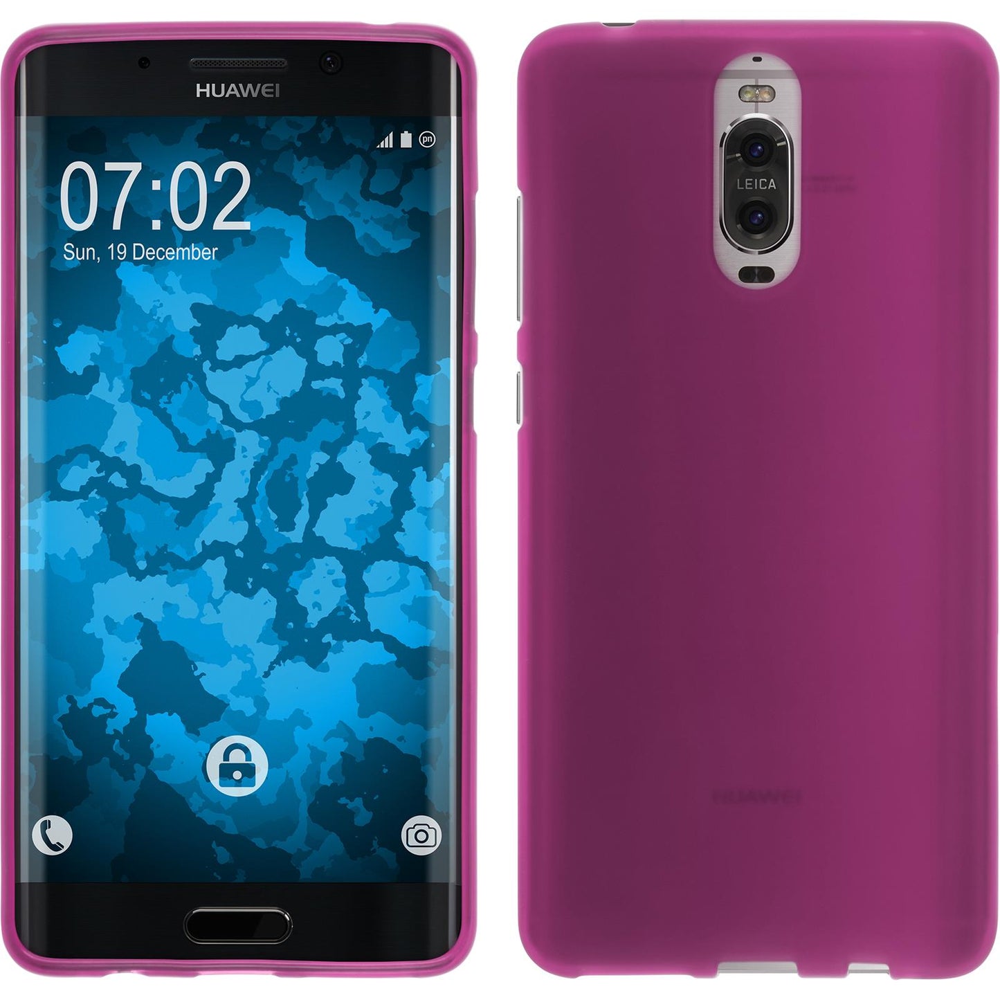PhoneNatic Case kompatibel mit Huawei Mate 9 Pro - pink Silikon Hülle matt + 2 Schutzfolien