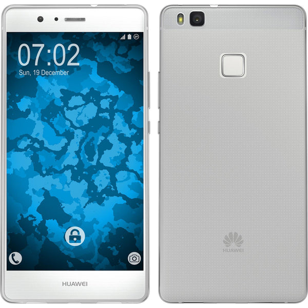 PhoneNatic Case kompatibel mit Huawei P9 Lite - grau Silikon Hülle Slimcase + 2 Schutzfolien