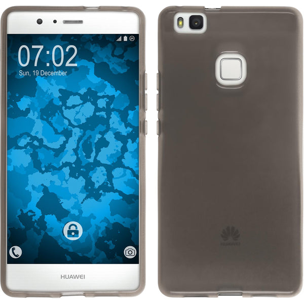 PhoneNatic Case kompatibel mit Huawei P9 Lite - schwarz Silikon Hülle transparent + 2 Schutzfolien