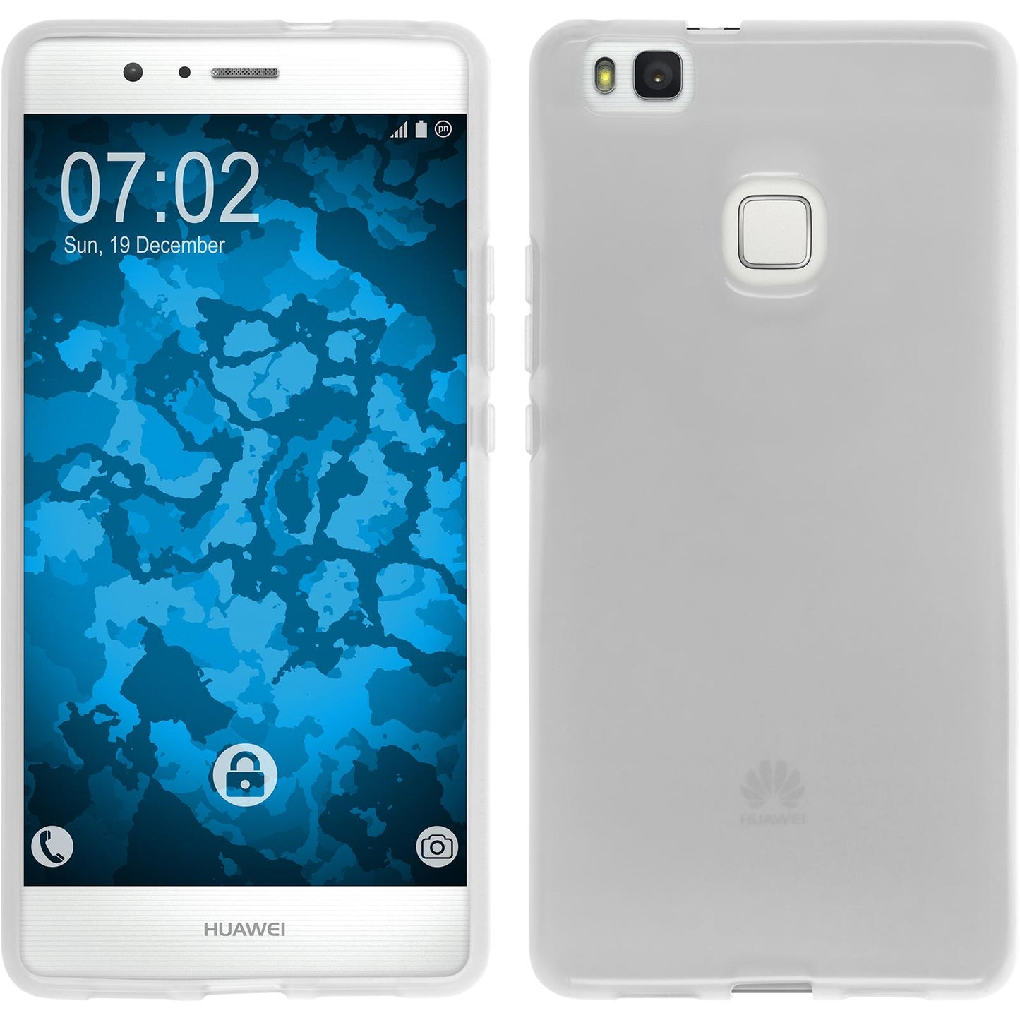 PhoneNatic Case kompatibel mit Huawei P9 Lite - weifl Silikon Hülle transparent + 2 Schutzfolien