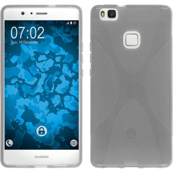 PhoneNatic Case kompatibel mit Huawei P9 Lite - grau Silikon Hülle X-Style + 2 Schutzfolien