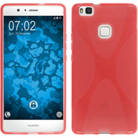 PhoneNatic Case kompatibel mit Huawei P9 Lite - rot Silikon Hülle X-Style + 2 Schutzfolien