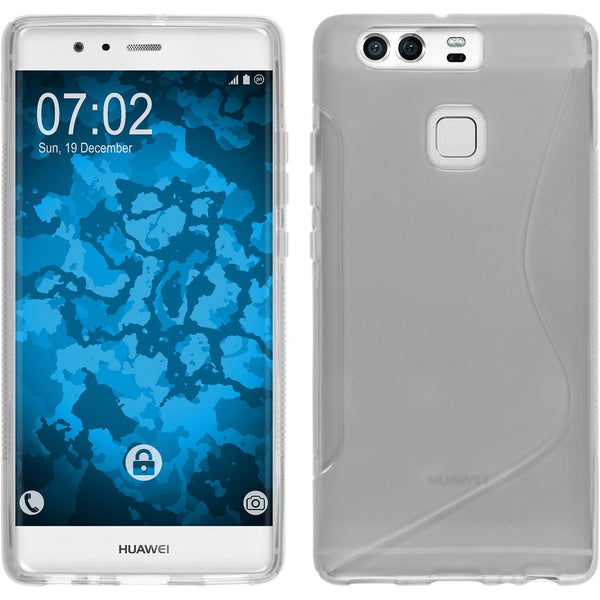 PhoneNatic Case kompatibel mit Huawei P9 - clear Silikon Hülle S-Style + 2 Schutzfolien