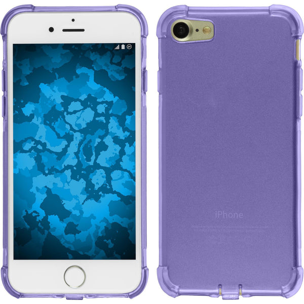 PhoneNatic Case kompatibel mit Apple iPhone 7 / 8 / SE 2020 - lila Silikon Hülle Shock-Proof + 2 Schutzfolien