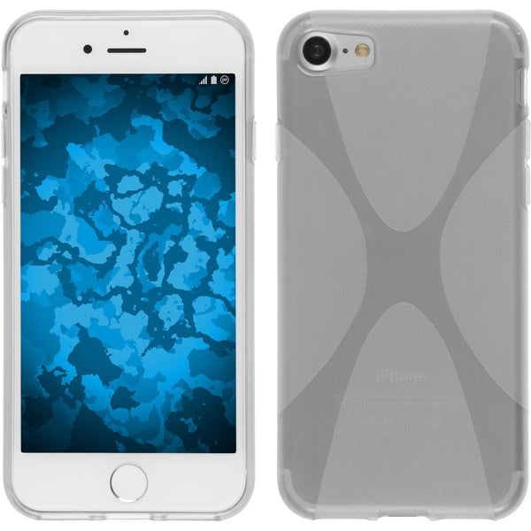 PhoneNatic Case kompatibel mit Apple iPhone 7 / 8 / SE 2020 - clear Silikon Hülle X-Style + 2 Schutzfolien