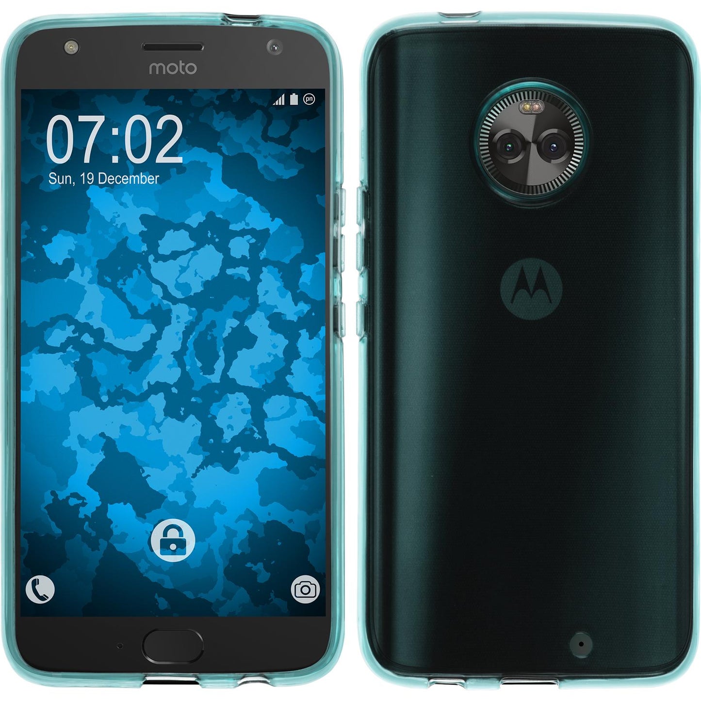 PhoneNatic Case kompatibel mit Lenovo Moto X4 - türkis Silikon Hülle transparent Cover
