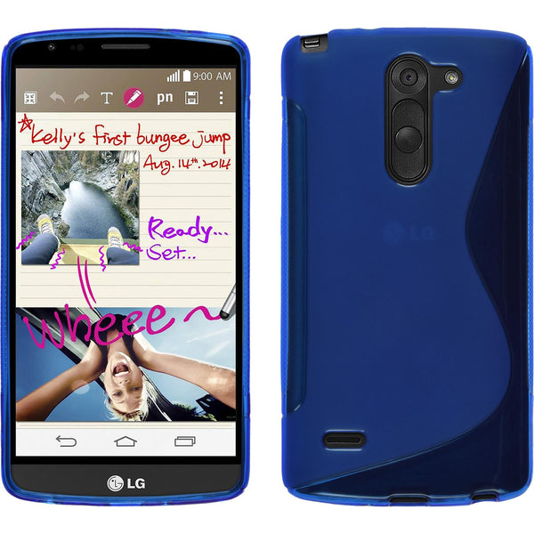 PhoneNatic Case kompatibel mit LG G3 Stylus - blau Silikon Hülle S-Style + 2 Schutzfolien