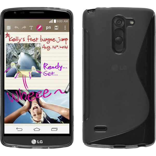 PhoneNatic Case kompatibel mit LG G3 Stylus - grau Silikon Hülle S-Style + 2 Schutzfolien