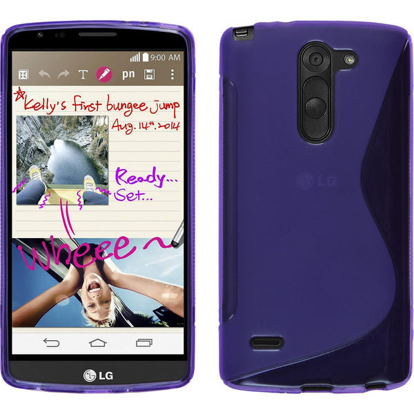 PhoneNatic Case kompatibel mit LG G3 Stylus - lila Silikon Hülle S-Style + 2 Schutzfolien