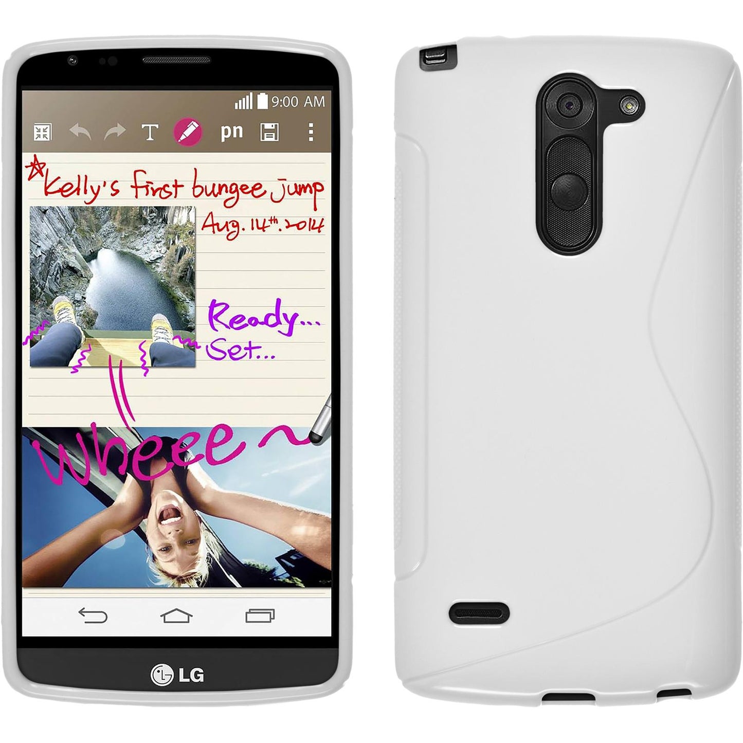 PhoneNatic Case kompatibel mit LG G3 Stylus - weifl Silikon Hülle S-Style + 2 Schutzfolien