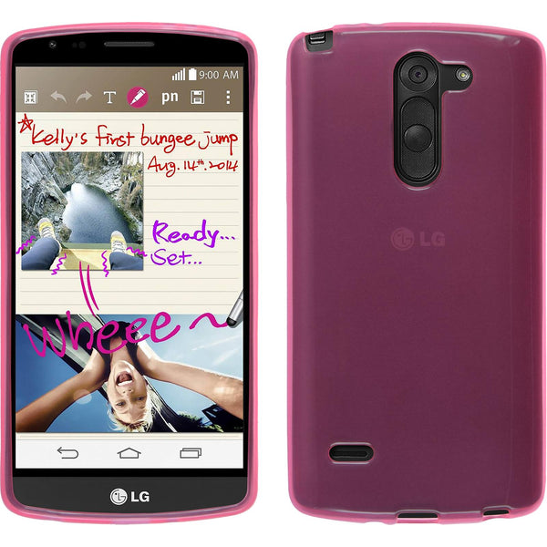 PhoneNatic Case kompatibel mit LG G3 Stylus - rosa Silikon Hülle transparent + 2 Schutzfolien