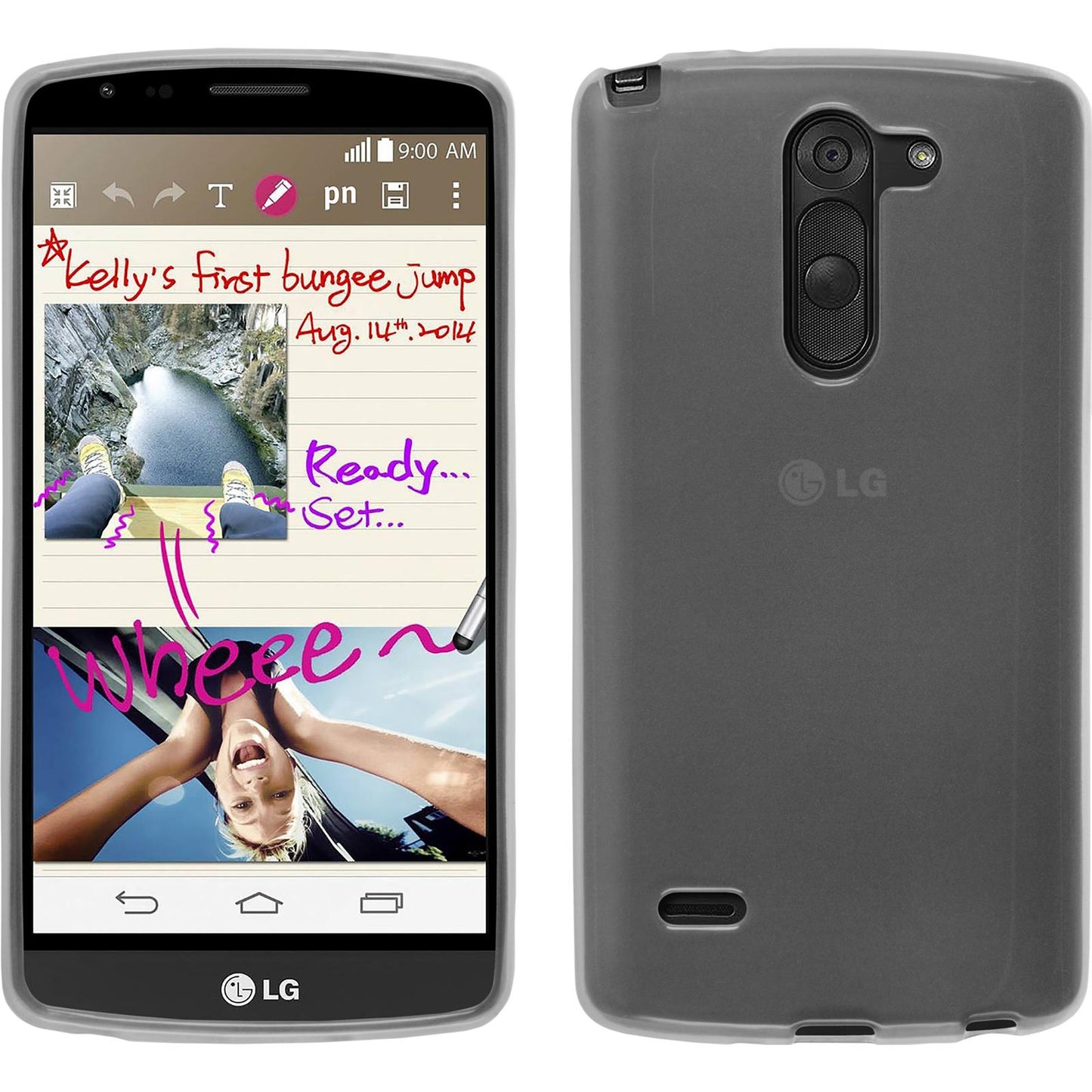 PhoneNatic Case kompatibel mit LG G3 Stylus - weifl Silikon Hülle transparent + 2 Schutzfolien