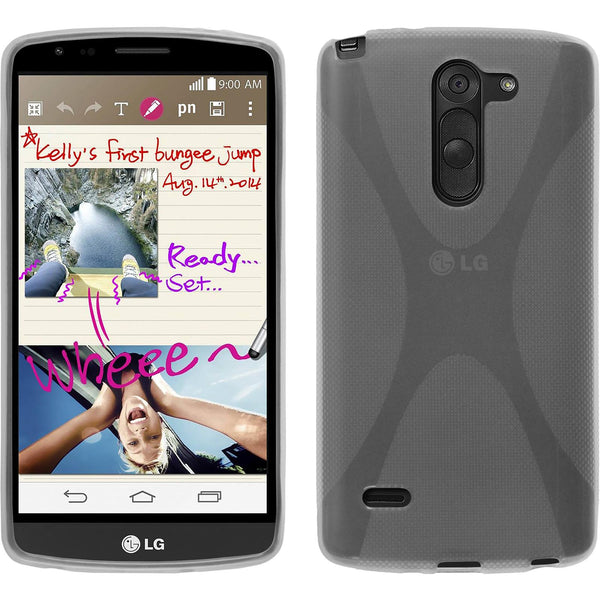 PhoneNatic Case kompatibel mit LG G3 Stylus - clear Silikon Hülle X-Style + 2 Schutzfolien