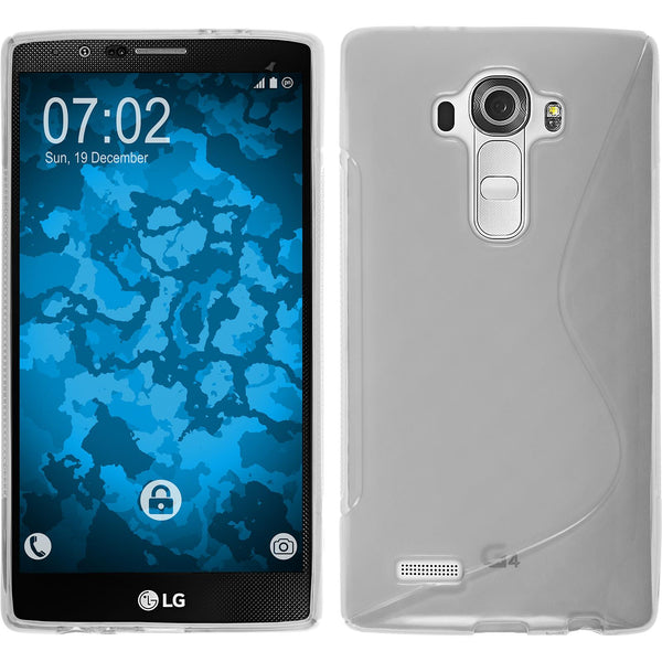 PhoneNatic Case kompatibel mit LG G4 - clear Silikon Hülle S-Style + 2 Schutzfolien