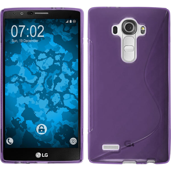 PhoneNatic Case kompatibel mit LG G4 - lila Silikon Hülle S-Style + 2 Schutzfolien