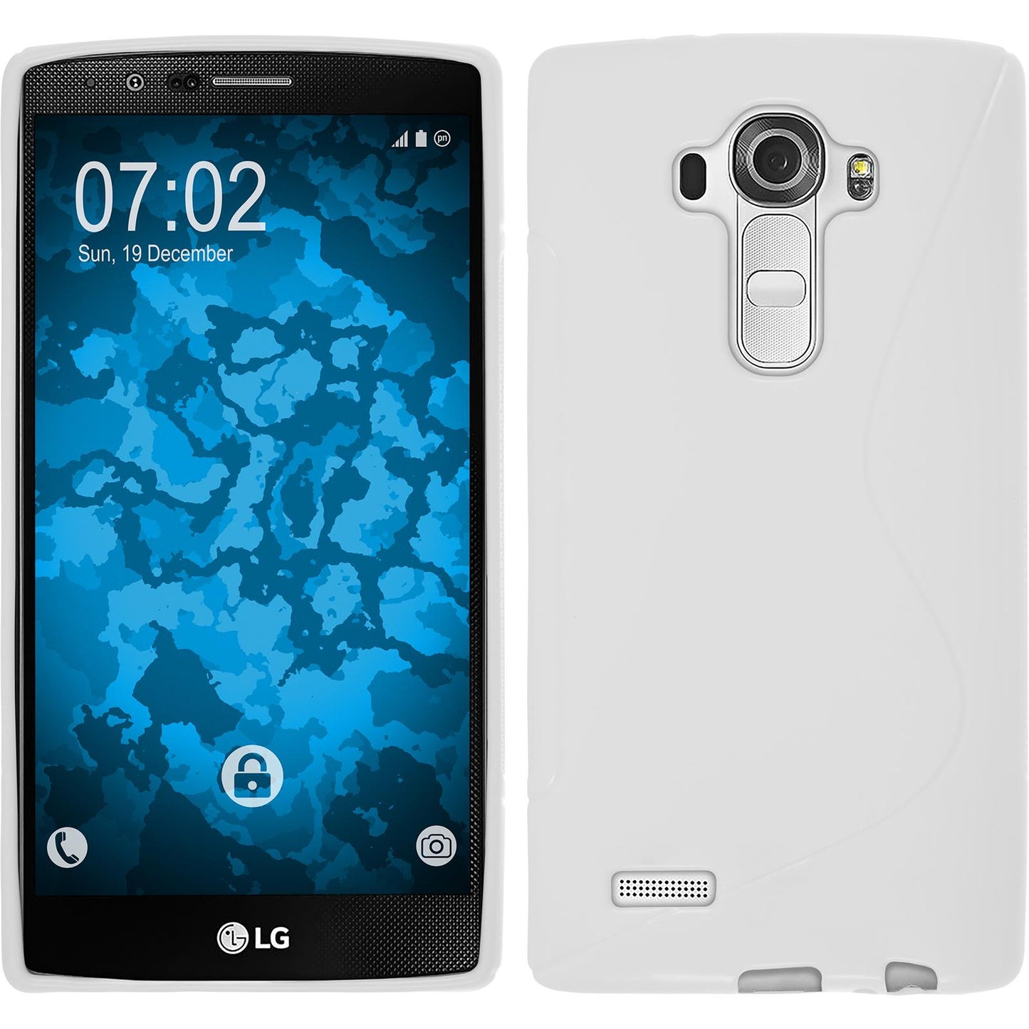 PhoneNatic Case kompatibel mit LG G4 - weifl Silikon Hülle S-Style + 2 Schutzfolien