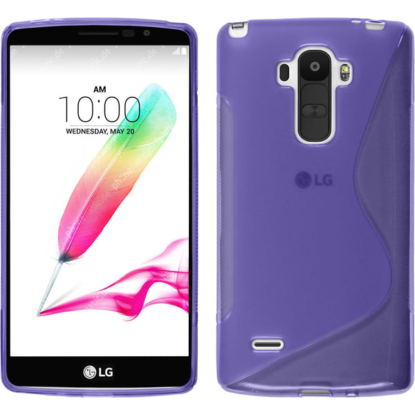 PhoneNatic Case kompatibel mit LG G4 Stylus - lila Silikon Hülle S-Style + 2 Schutzfolien