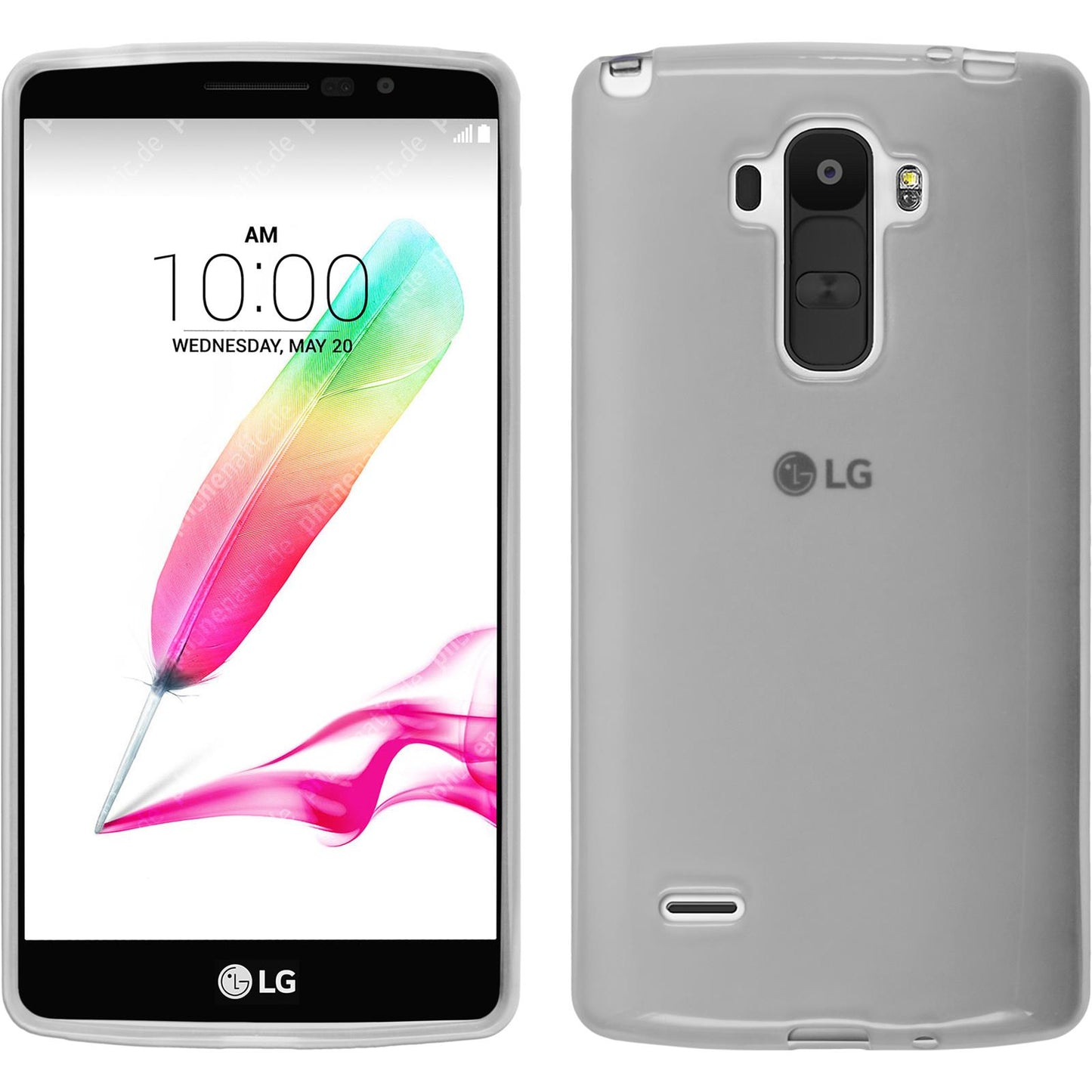 PhoneNatic Case kompatibel mit LG G4 Stylus - weifl Silikon Hülle transparent + 2 Schutzfolien