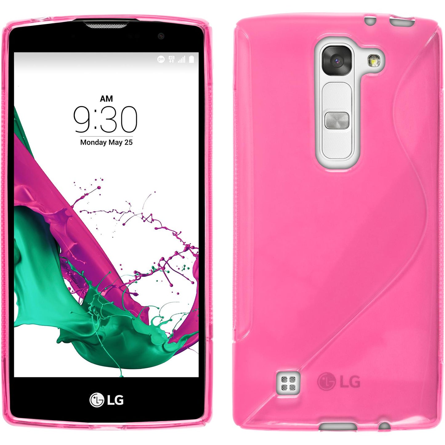 PhoneNatic Case kompatibel mit LG G4c - pink Silikon Hülle S-Style + 2 Schutzfolien