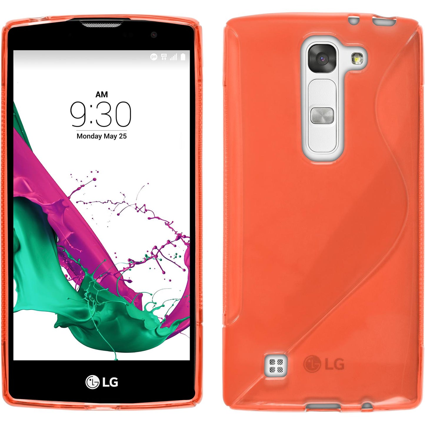 PhoneNatic Case kompatibel mit LG G4c - rot Silikon Hülle S-Style + 2 Schutzfolien