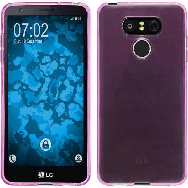 PhoneNatic Case kompatibel mit LG G6 - rosa Silikon Hülle transparent Cover