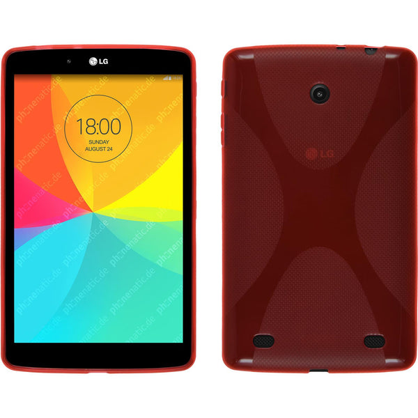 PhoneNatic Case kompatibel mit LG G Pad 8.0 - rot Silikon Hülle X-Style Cover