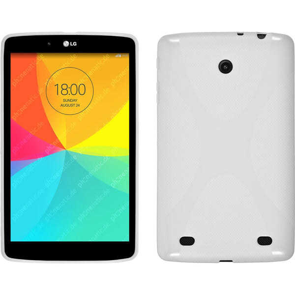 PhoneNatic Case kompatibel mit LG G Pad 8.0 - weiß Silikon Hülle X-Style Cover