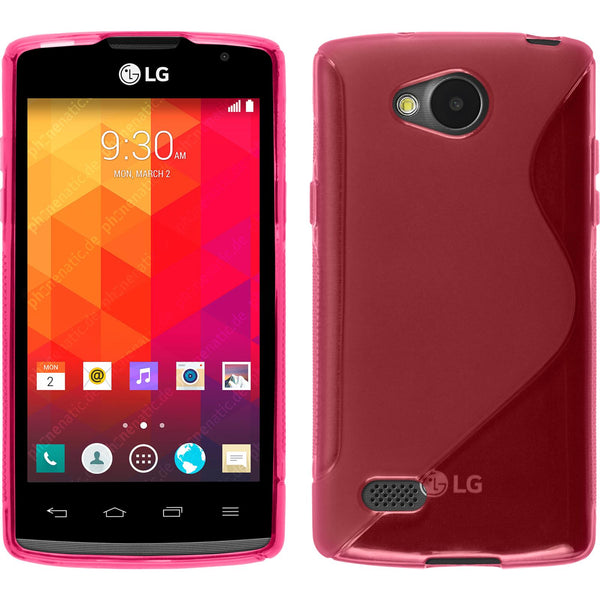 PhoneNatic Case kompatibel mit LG Joy - pink Silikon Hülle S-Style + 2 Schutzfolien