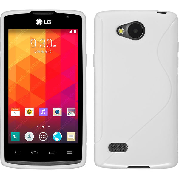 PhoneNatic Case kompatibel mit LG Joy - weiß Silikon Hülle S-Style + 2 Schutzfolien